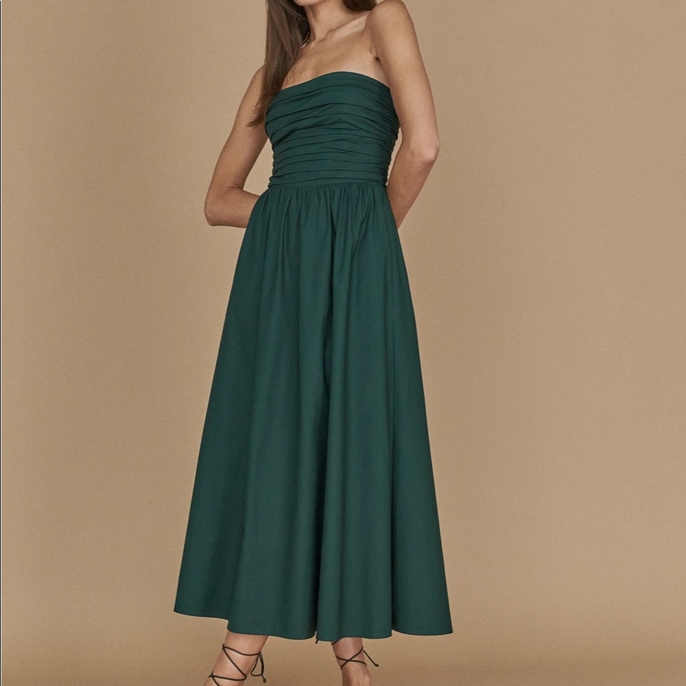 Reformation Lissa Dress in Forest Green